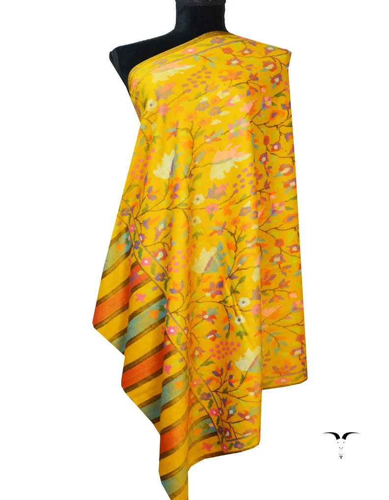 yellow kanni jamma pashmina shawl 8565